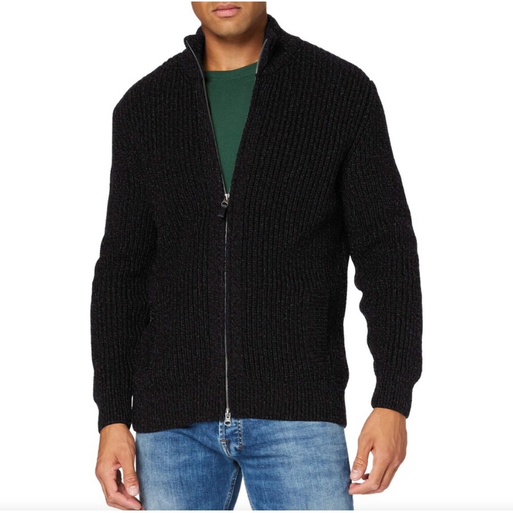 Men's Superdry Downhill Zip Through Cardigan (Magma Black Twist; Medium)